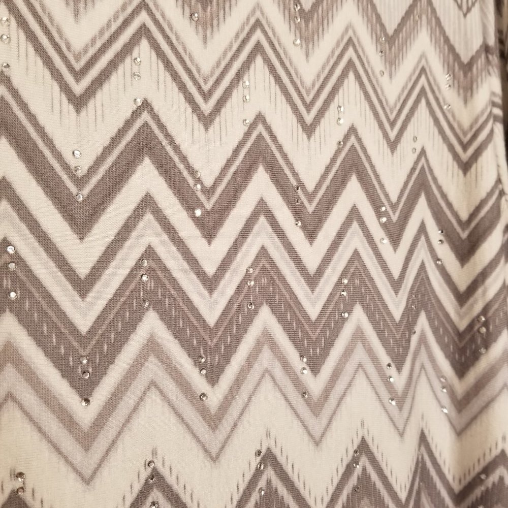 Ruby Rd. Embellished Chevron Tunic Top, Size M - image 4